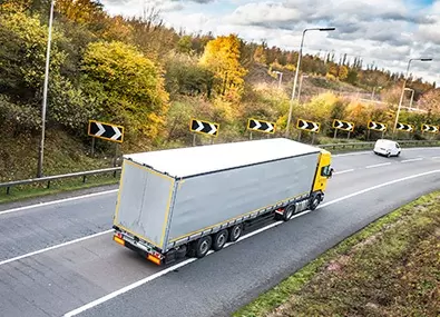 view of lorry on the road